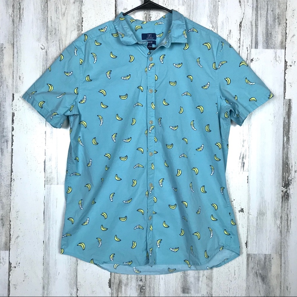 COPY - COPY - George | Slim fit Banana Print Collard Button Down